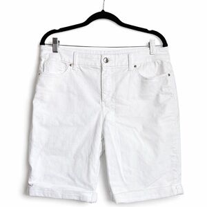 Chico’s So Slimming Girlfriend White Denim Shorts – Size 10